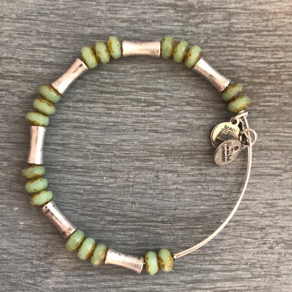 ALEX AND ANI rustic green beaded bracelet